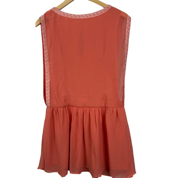 Do & Be Boho Embroidered Coral Sleeveless Mini Dress Size M NWT - Picture 3 of 7
